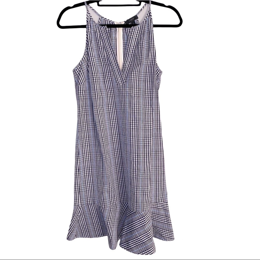 J.Crew Plaid Ruffle Hem Dress